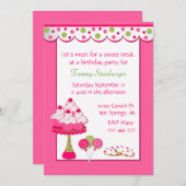 -meisjeszweet-dag-uitnodiging kaart (Voorkant / Achterkant)