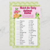 Meiskikkerkvlees Baby shower Game Animal Match She (Voorkant / Achterkant)