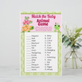 Meiskikkerkvlees Baby shower Game Animal Match She (Staand voorkant)
