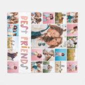 Meiskleurig 20 foto beste vriend moderne eenvoudig fleece deken (Voorkant (Horizontaal))