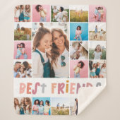 Meiskleurig 20 foto beste vriend moderne eenvoudig sherpa deken (Voorkant)