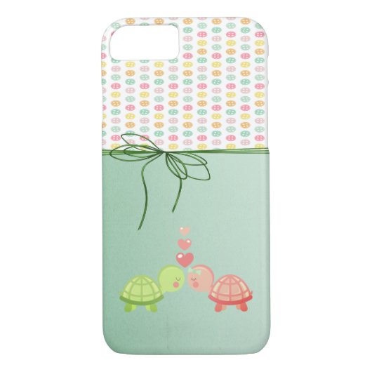 Meiskleurige Buttonnen, schildpadden in liefde Case-Mate iPhone Case (Achterkant)