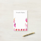 Meiskleurige Waterverf Hand Drawn Feathers Post-it® Notes (Op bureau)