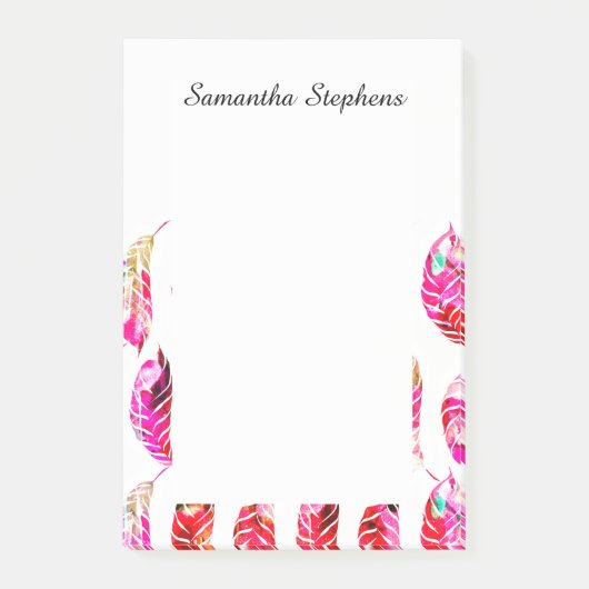 Meiskleurige Waterverf Hand Drawn Feathers Post-it® Notes (Voorkant)