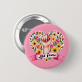MeiskrachtFeminist Ronde Button 5,7 Cm (Voorkant /achterkant)