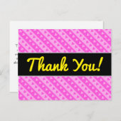Meislicht roze en donkerroze hartstrepen patroon briefkaart (Voorkant / Achterkant)
