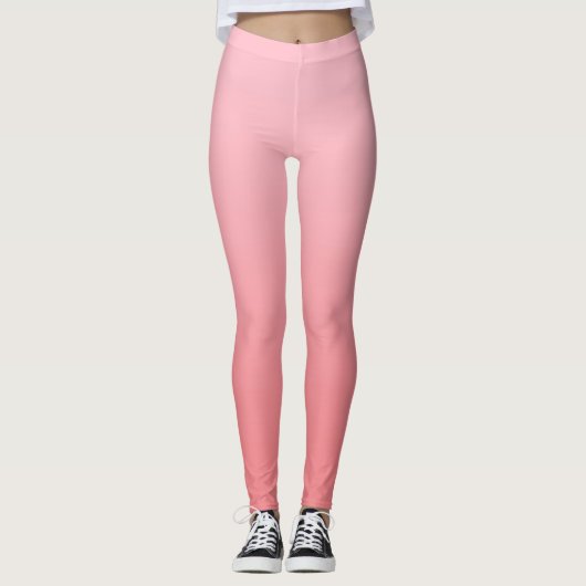 Meislicht roze koraalgradiënt leggings (Voorkant)