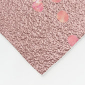 Meislust Ever ROSEGOLD Blue Pink Floral MONOGRAM Fleece Deken (Hoek)