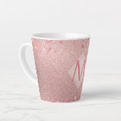 Meislust Ever ROSEGOLD Blue Pink Floral MONOGRAM Latte Mok (Linkerhoek)