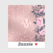 Meislust Ever ROSEGOLD Blue Pink Floral MONOGRAM Sticker (Vel)