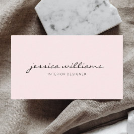 Meisminimaal handgeschreven Blush roze Visitekaartje
