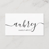 Meisminimalistische kalligrafie White Visitekaartje (Voorkant)