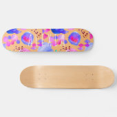 Meismoderne abstracte waterverf jouw naam persoonlijk skateboard (Horizontaal)