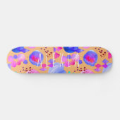 Meismoderne abstracte waterverf jouw naam persoonlijk skateboard (Horizontaal)