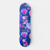 Meismoderne abstracte waterverf jouw naam persoonlijk skateboard (Voorkant)