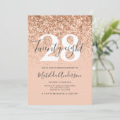 Meismoderne pekglitter-typografie verjaardag (Staand voorkant)