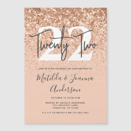 Meismoderne pekglitter-typografie verjaardag