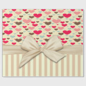 Meisrijk, geavanceerd, gestreept, Bow, hart Cadeaupapier (Vlak)