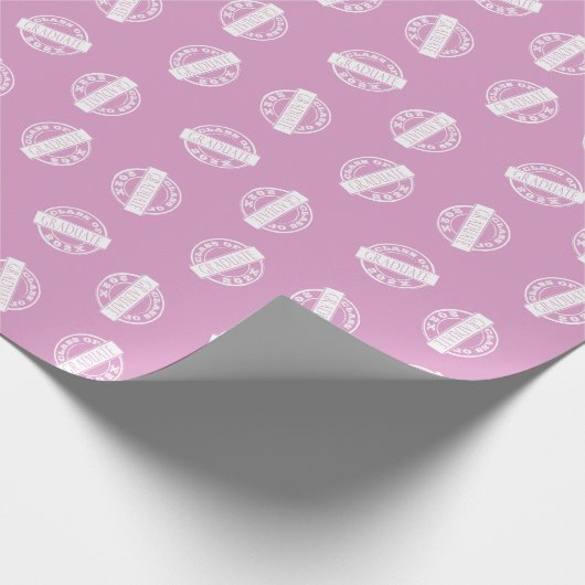 Meisroze Afstudeerder Afstuderen jaar Cadeaupapier (Hoek)