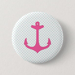 Meisroze Anchor Polka Dot Nautical Design Ronde Button 5,7 Cm