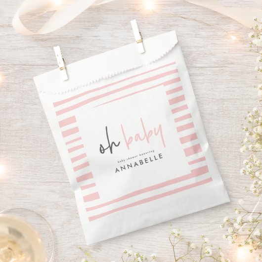 Meisroze baby shower typografie moderne favoriete  bedankzakje (Geknipt)