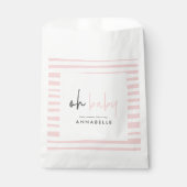 Meisroze baby shower typografie moderne favoriete  bedankzakje (Voorkant)