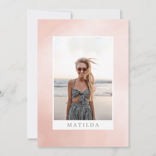 Meisroze bachelorette foto aankondiging (Achterkant)