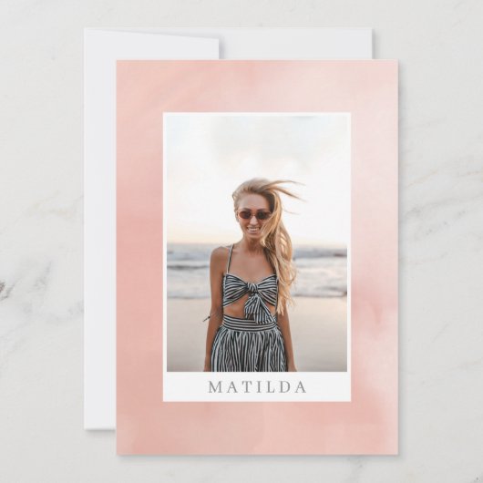 Meisroze bachelorette foto aankondiging (Achterkant)