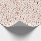 Meisroze benaming Floral Waterverf Birthday Cadeaupapier (Hoek)