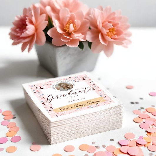 Meisroze & Blue Terrazzo Fotogradustrie Servet