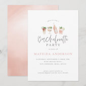 Meisroze cocktail, stijlvol bachelorette aankondiging (Voorkant / Achterkant)