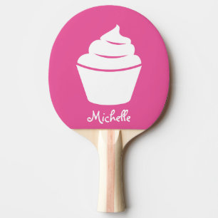 Meisroze cupcake-tafeltennis pingpongpeddel tafeltennisbatje
