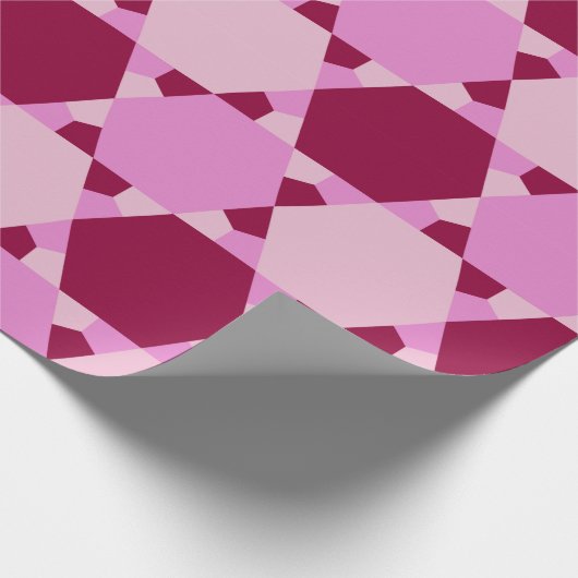 Meisroze driehoek optisch lichtpatroon cadeaupapier (Hoek)