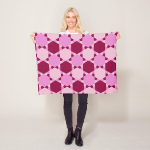 Meisroze driehoek optisch lichtpatroon fleece deken