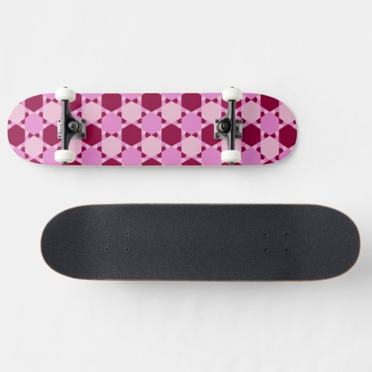 Meisroze driehoek optisch lichtpatroon skateboard (Horizontaal)