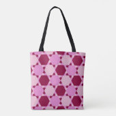 Meisroze driehoek optisch lichtpatroon tote bag (Achterkant)
