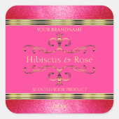 Meisroze en gouden etiketten van producten Glitter (Voorkant)