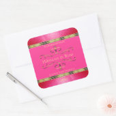 Meisroze en gouden etiketten van producten Glitter (Envelop)