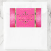 Meisroze en gouden etiketten van producten Glitter (Tas)