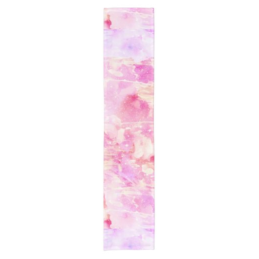 Meisroze en Paarse dunne Waterverf Korte Tafelloper (Voorkant)