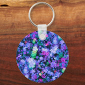Meisroze en Paarse Floral Succulents Sleutelhanger (Voorkant)