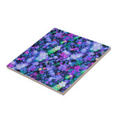 Meisroze en Paarse Floral Succulents Tegeltje (Zijkant)