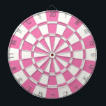 Meisroze en wit dartbord<br><div class="desc">Girly Pink and White Dart Board</div>