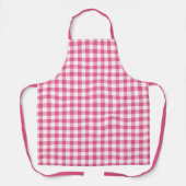 Meisroze en witte gingham check Patroon Schort (Voorkant)