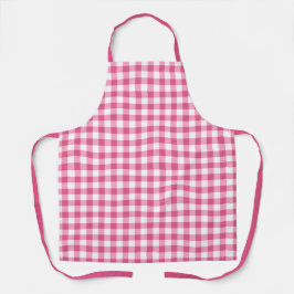 Meisroze en witte gingham check Patroon Schort