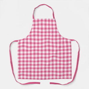 Meisroze en witte gingham check Patroon Schort