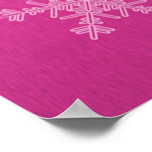 Meisroze en witte sneeuwvlokken voor kerstmis poster (Hoek)