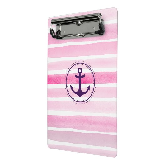 Meisroze en witte Waterverven met anker Mini Klembord (Angled2)