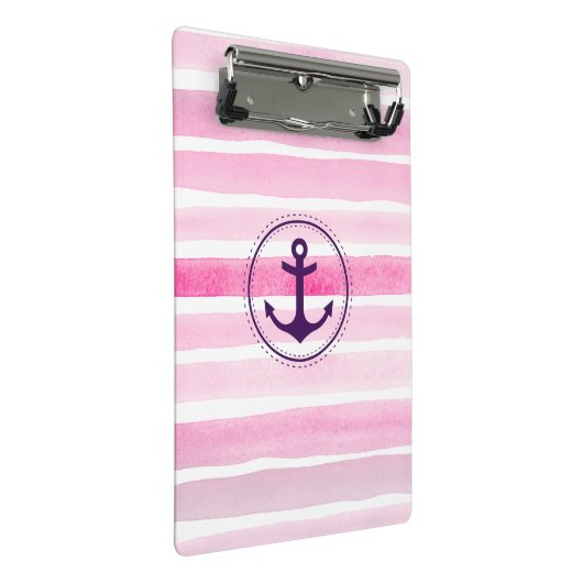 Meisroze en witte Waterverven met anker Mini Klembord (Schuin)