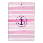 Meisroze en witte Waterverven met anker Mini Klembord (Achterkant)